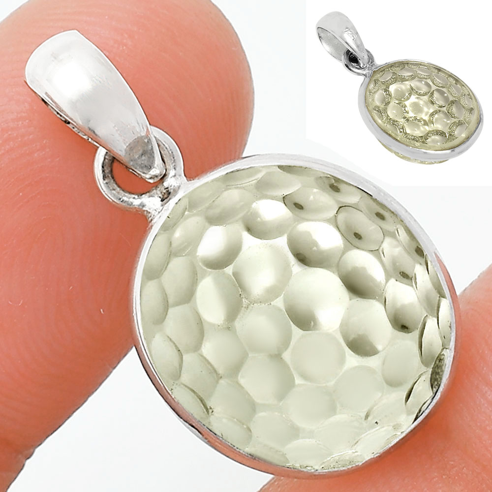 Fancy Cut Premium Prasiolite (Green Amethyst) 925 Silver Pendant Jewelry P-1001