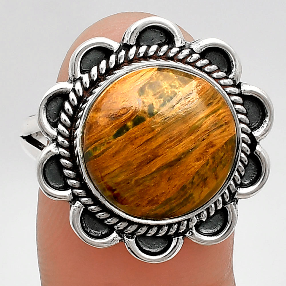 Premium Quality Natural Nellite 925 Sterling Silver Ring s.9.5 Jewelry R-1221