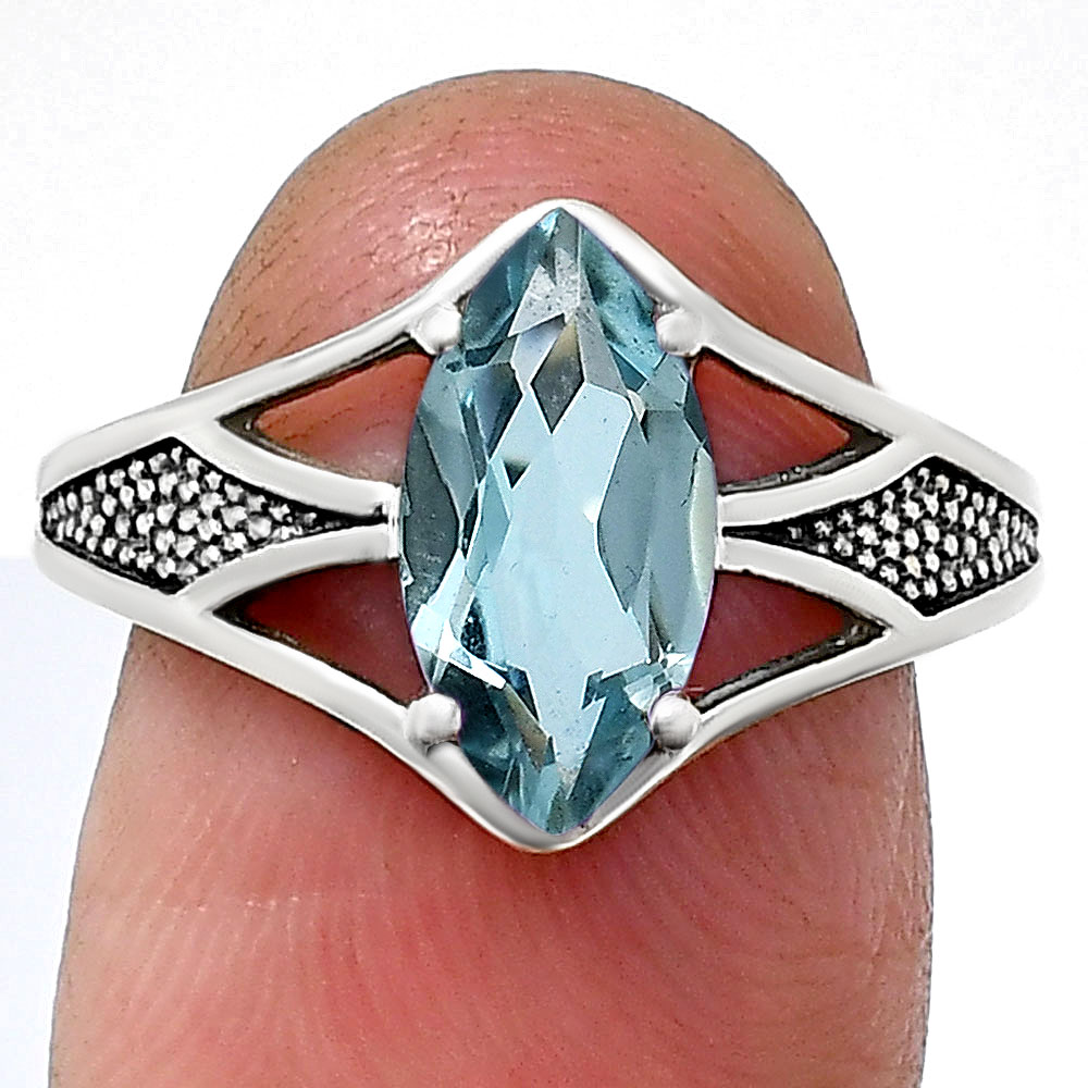 Marquise Gemstone Ring in 925 Sterling Silver Vintage Statement Style AGR1010