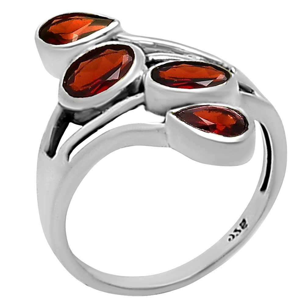 Sterling Silver Multi Gemstone Pear, Oval Shape Statement Ring for Women AGR1024