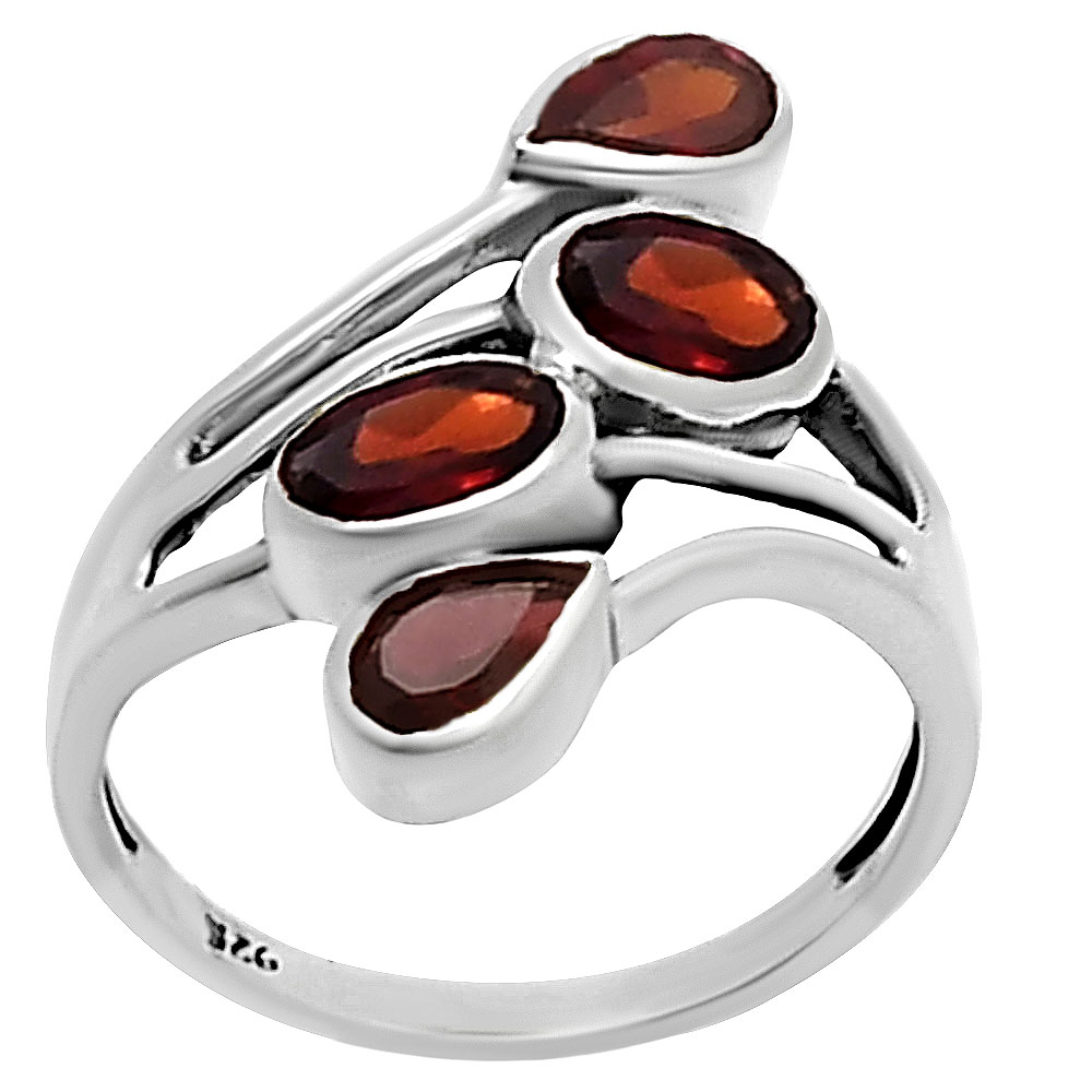 Sterling Silver Multi Gemstone Pear, Oval Shape Statement Ring for Women AGR1024