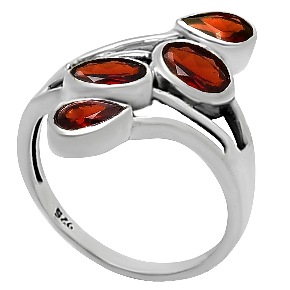 Sterling Silver Multi Gemstone Pear, Oval Shape Statement Ring for Women AGR1024