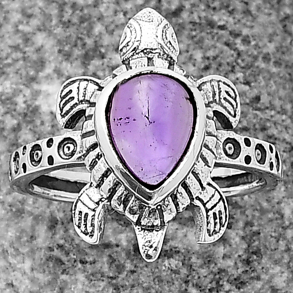 Handmade Turtle Design Multicolor Gemstone Ring in 925 Sterling Silver DGR1116