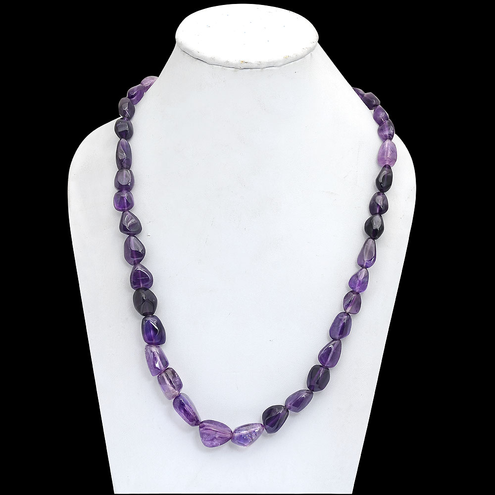 69 gm Natural Amethyst 925 Sterling Silver Necklace Jewelry