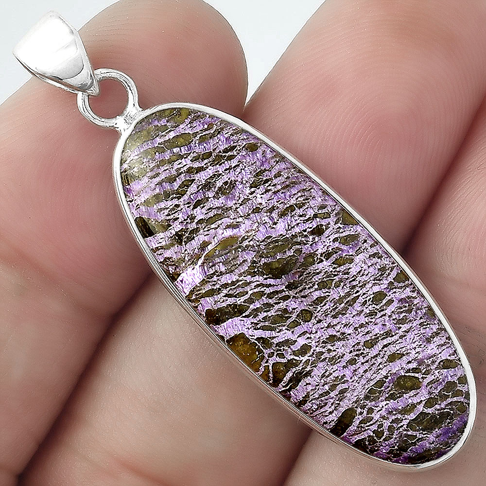 Natural Purpurite - South Africa 925 Sterling Silver Pendant Jewelry P-1001