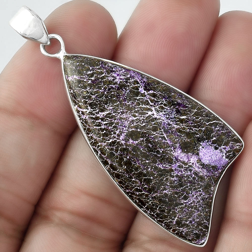 Natural Purpurite - South Africa 925 Sterling Silver Pendant Jewelry P-1001