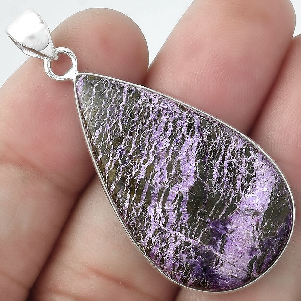 Natural Purpurite - South Africa 925 Sterling Silver Pendant Jewelry P-1001