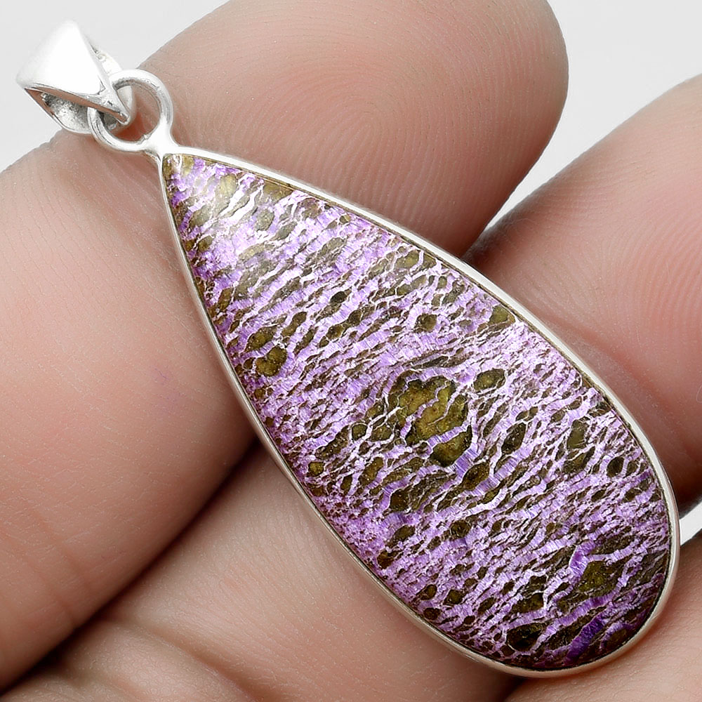 Natural Purpurite - South Africa 925 Sterling Silver Pendant Jewelry P-1001