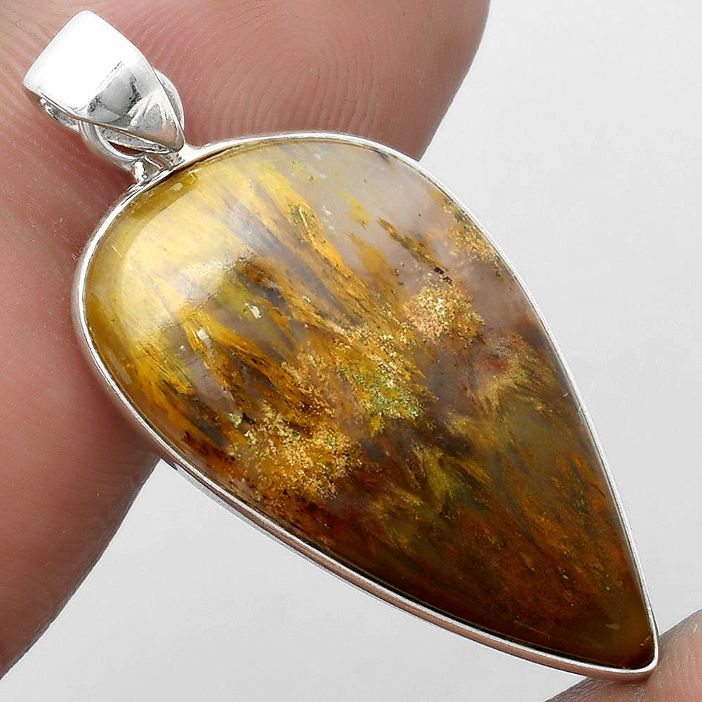 Natural Sandalwood 925 Sterling Silver Pendant Jewelry P-1001