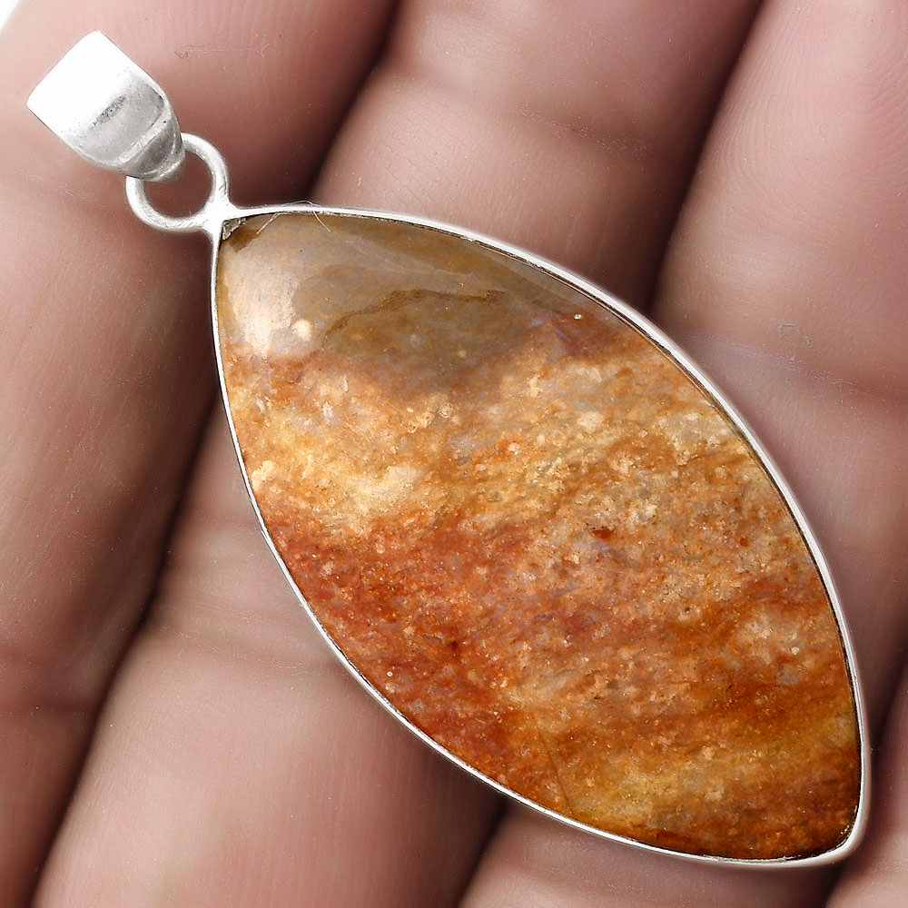 Natural Butterfly Wing Jasper 925 Sterling Silver Pendant Jewelry