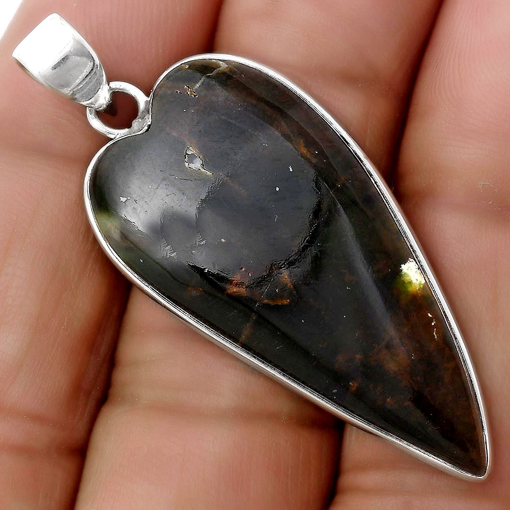 Heart Chrome Chalcedony 925 Sterling Silver Pendant Valentine Jewelry P-1001