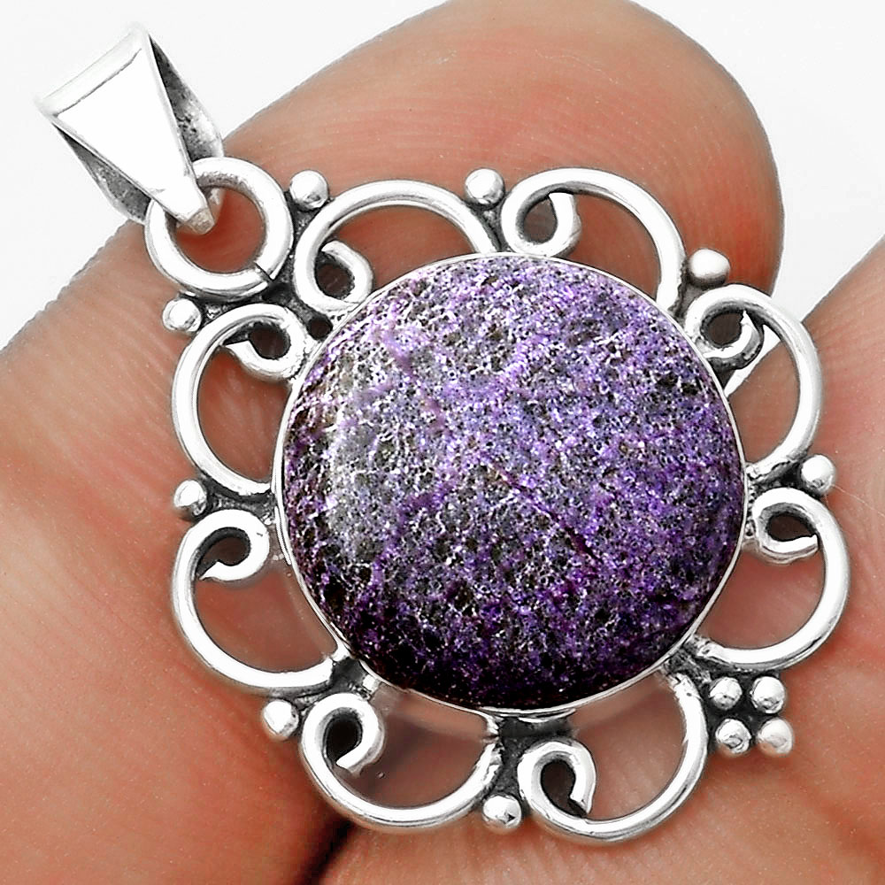 Natural Purpurite - South Africa 925 Sterling Silver Pendant Jewelry P-1699