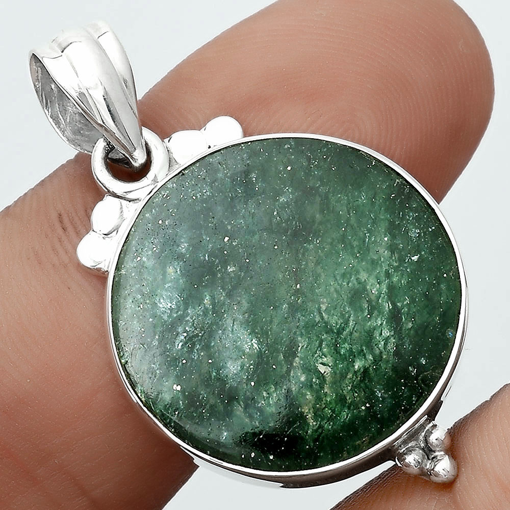 Natural Green Aventurine 925 Sterling Silver Pendant Jewelry P-1100