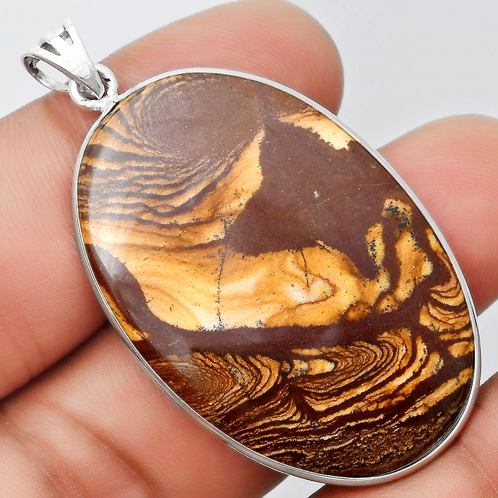 Natural Outback Jasper 925 Sterling Silver Pendant Jewelry