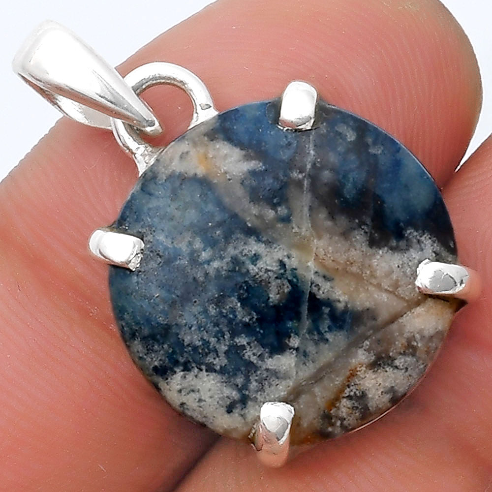 Natural Blue Scheelite - Turkey 925 Sterling Silver Pendant Jewelry P-1013