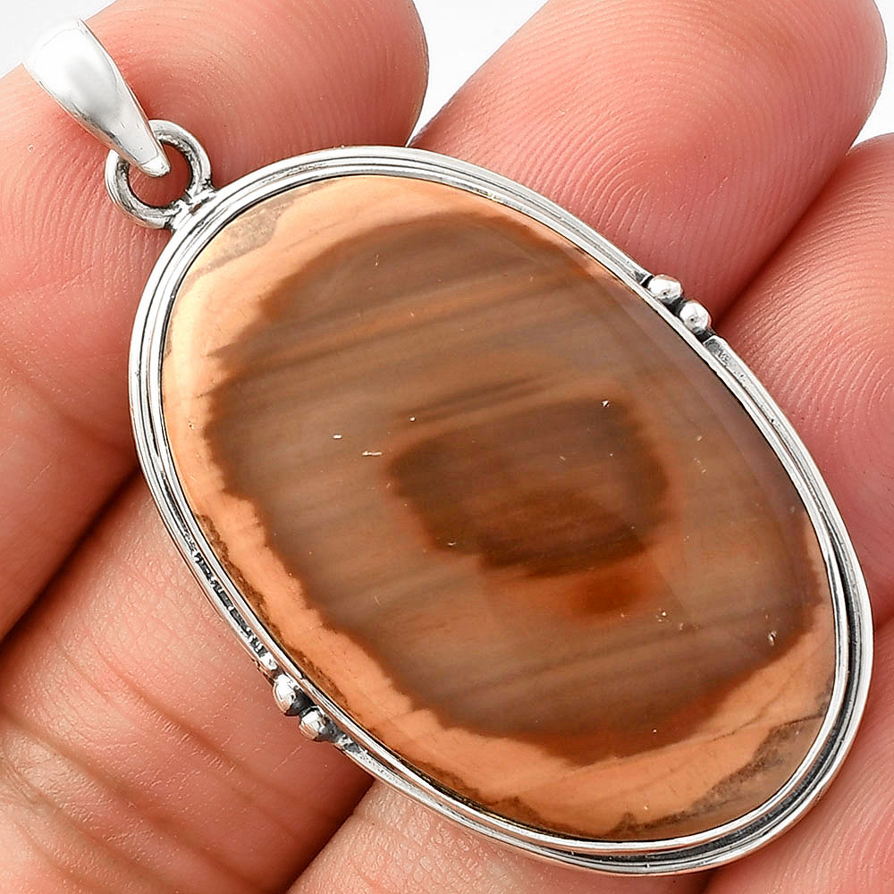 Natural Imperial Jasper - Mexico 925 Sterling Silver Pendant Jewelry P-1064