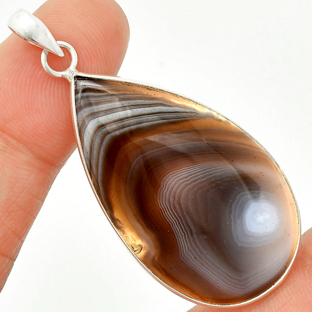 Natural Banded Onyx 925 Sterling Silver Pendant Jewelry P-1001