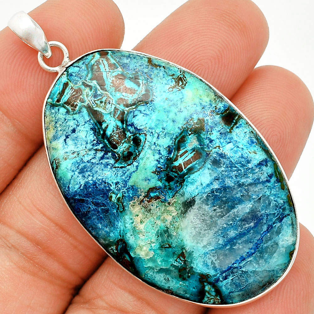 Natural Shattuckite - USA 925 Sterling Silver Pendant Jewelry P-1001