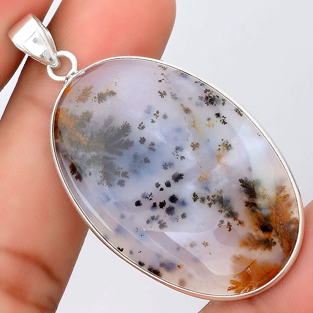 Natural Robinson Ranch Plume Agate 925 Sterling Silver Pendant Jewelry P-1001