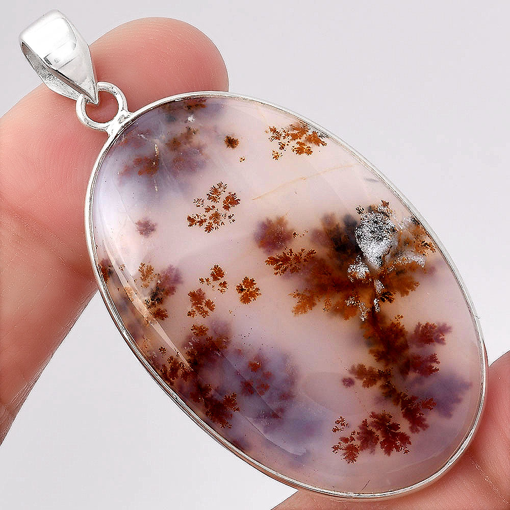 Natural Robinson Ranch Plume Agate 925 Sterling Silver Pendant Jewelry P-1001
