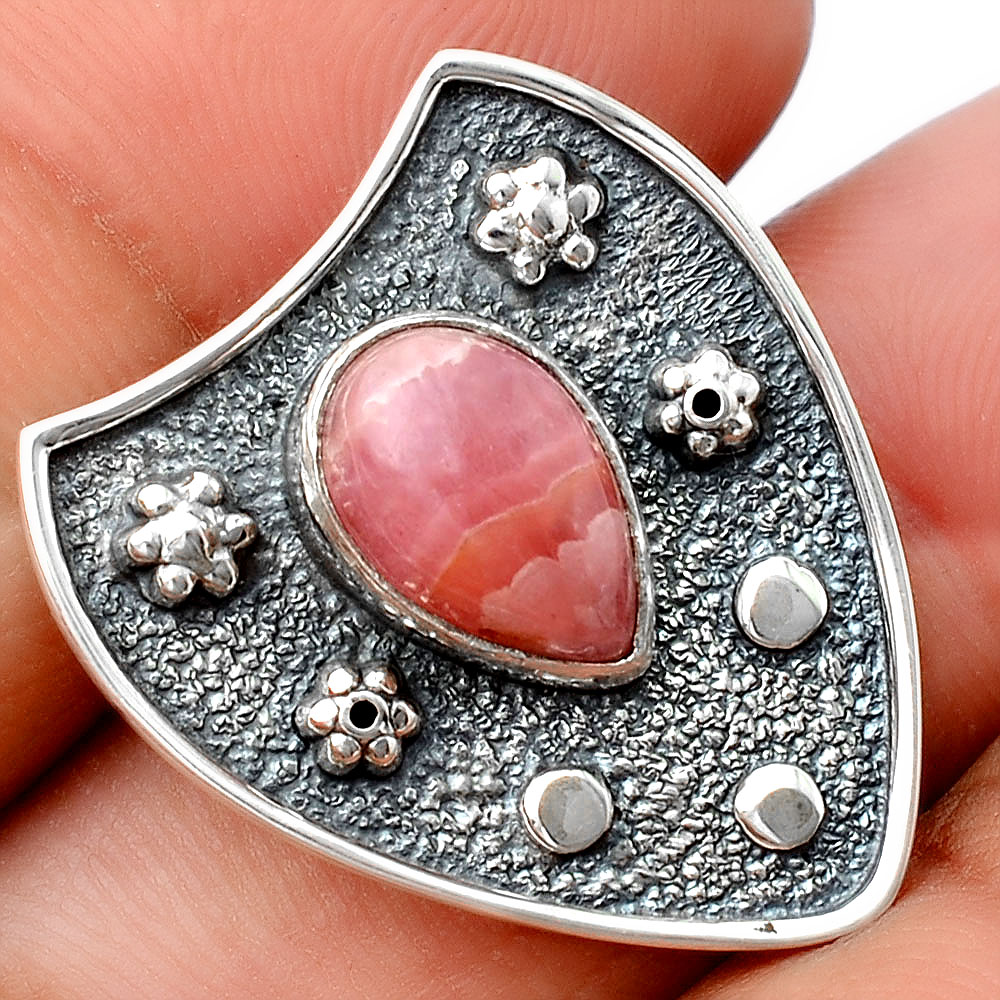 Natural Rhodochrosite Argentina 925 Sterling Silver Pendant Jewelry P-5349
