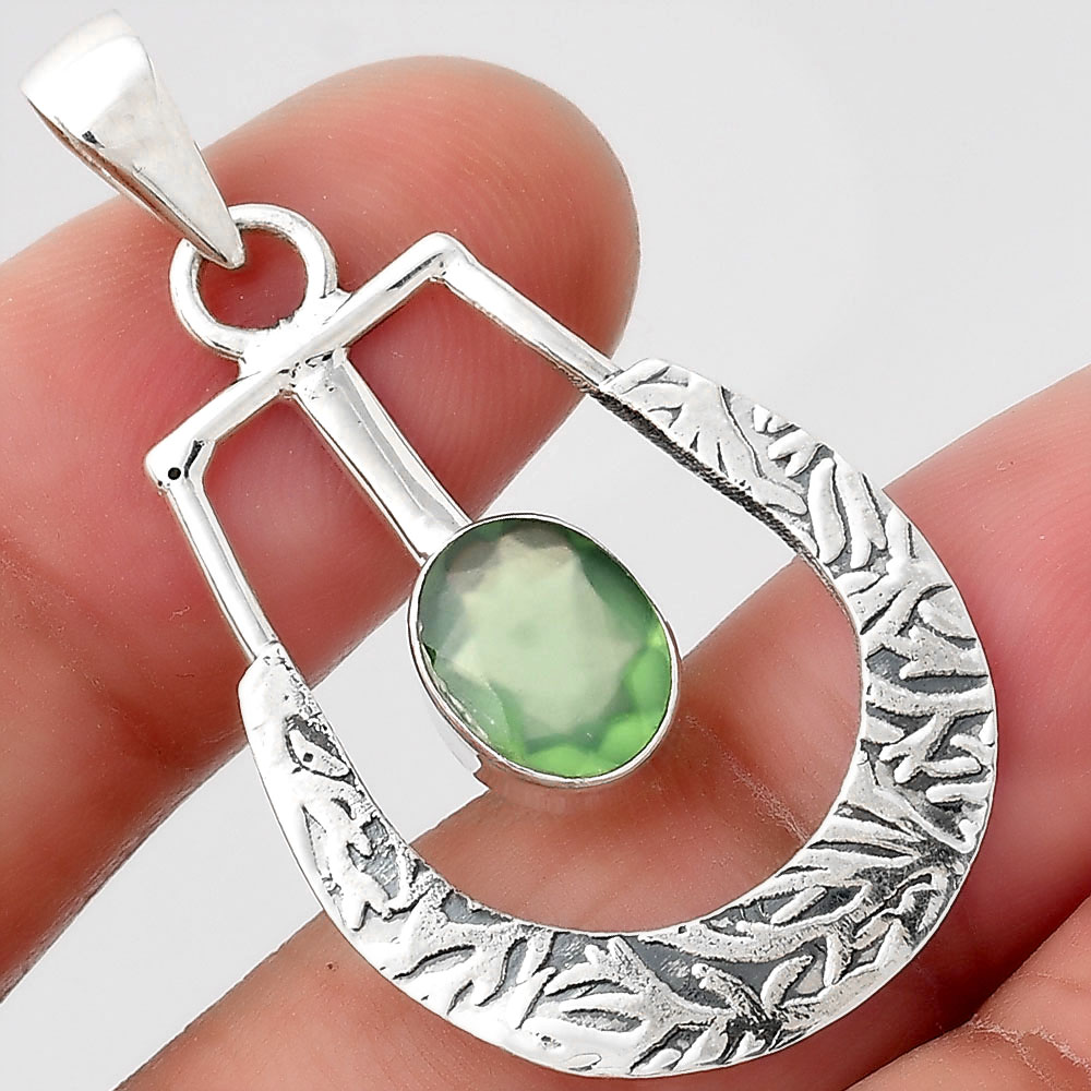 Natural Nephrite Jade - Canada 925 Sterling Silver Pendant Jewelry P-5215