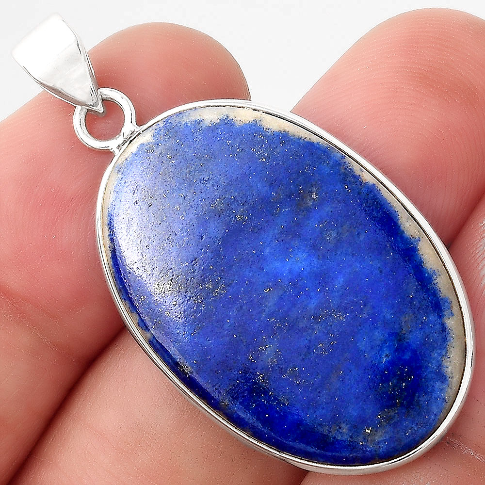 Natural Lapis - Afghanistan 925 Sterling Silver Pendant Jewelry P-1001