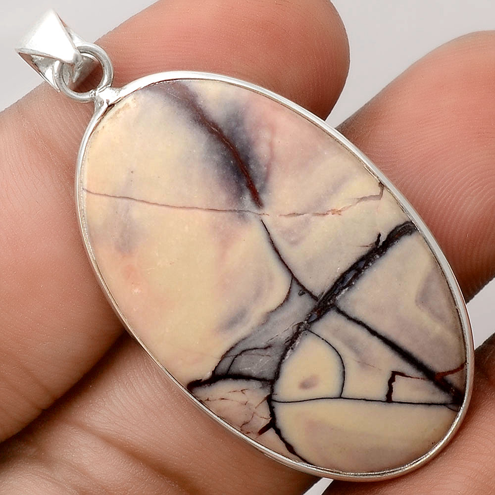 Natural Porcelain Jasper 925 Sterling Silver Pendant Jewelry P-1001