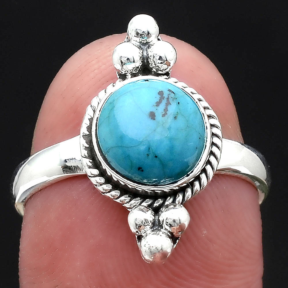 Natural Azurite Chrysocolla 925 Sterling Silver Ring s.8 Jewelry R-1127