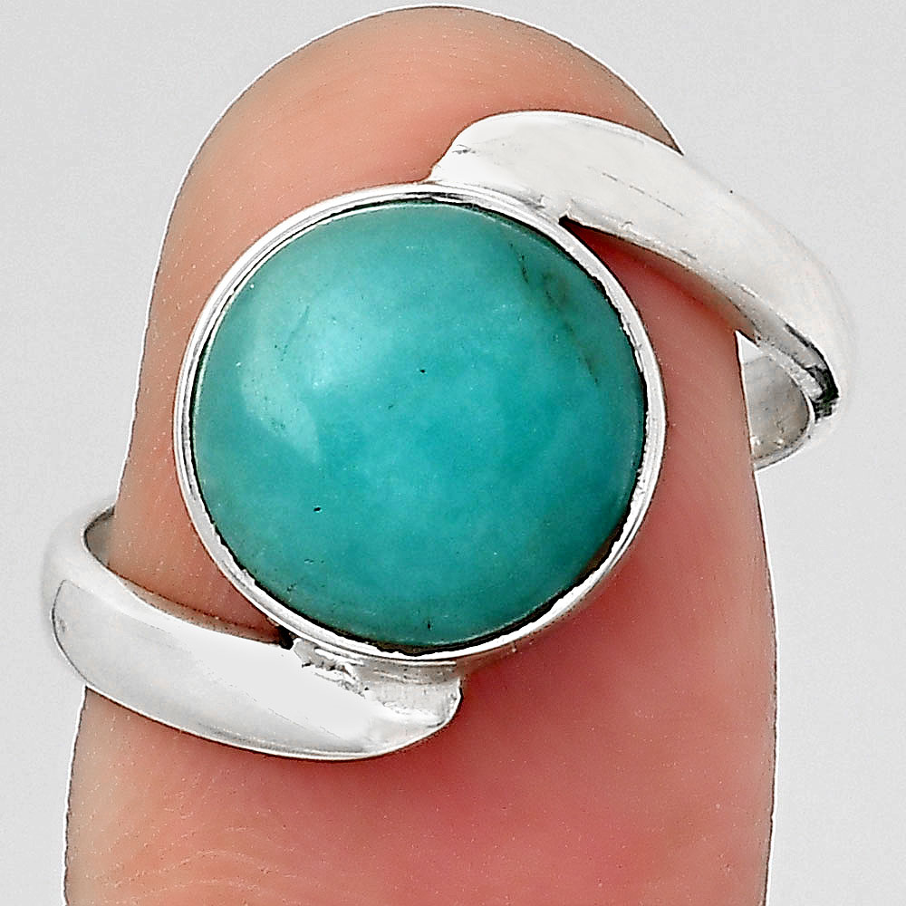 Natural Paraiba Amazonite 925 Sterling Silver Ring s.8 Jewelry R-1232