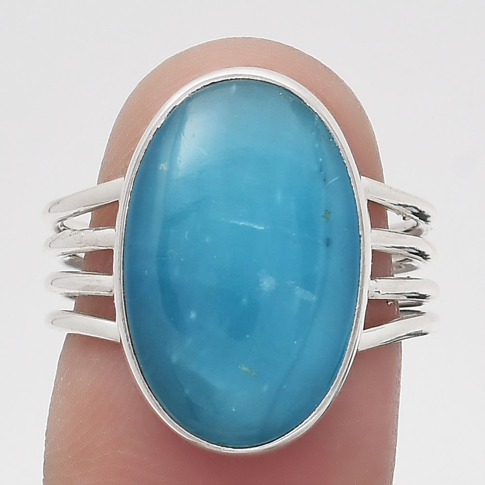 Natural Smithsonite 925 Sterling Silver Ring s.7 Jewelry