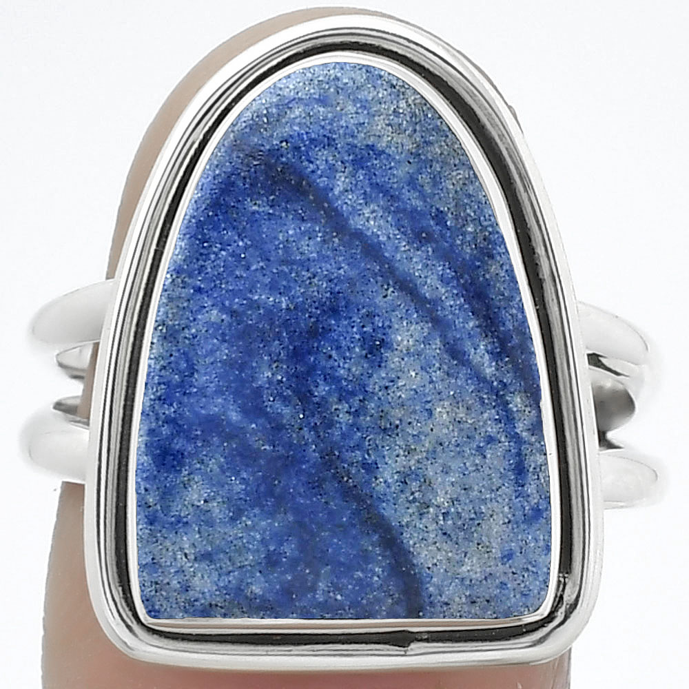 Natural Dumortierite Quartz 925 Sterling Silver Ring s.9 Jewelry R-1156