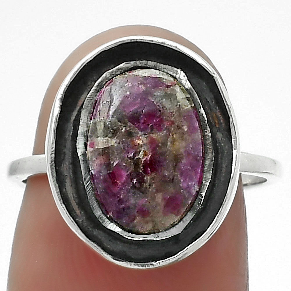 Natural Tourmaline Quartz 925 Sterling Silver Ring s.7 Jewelry R-1468