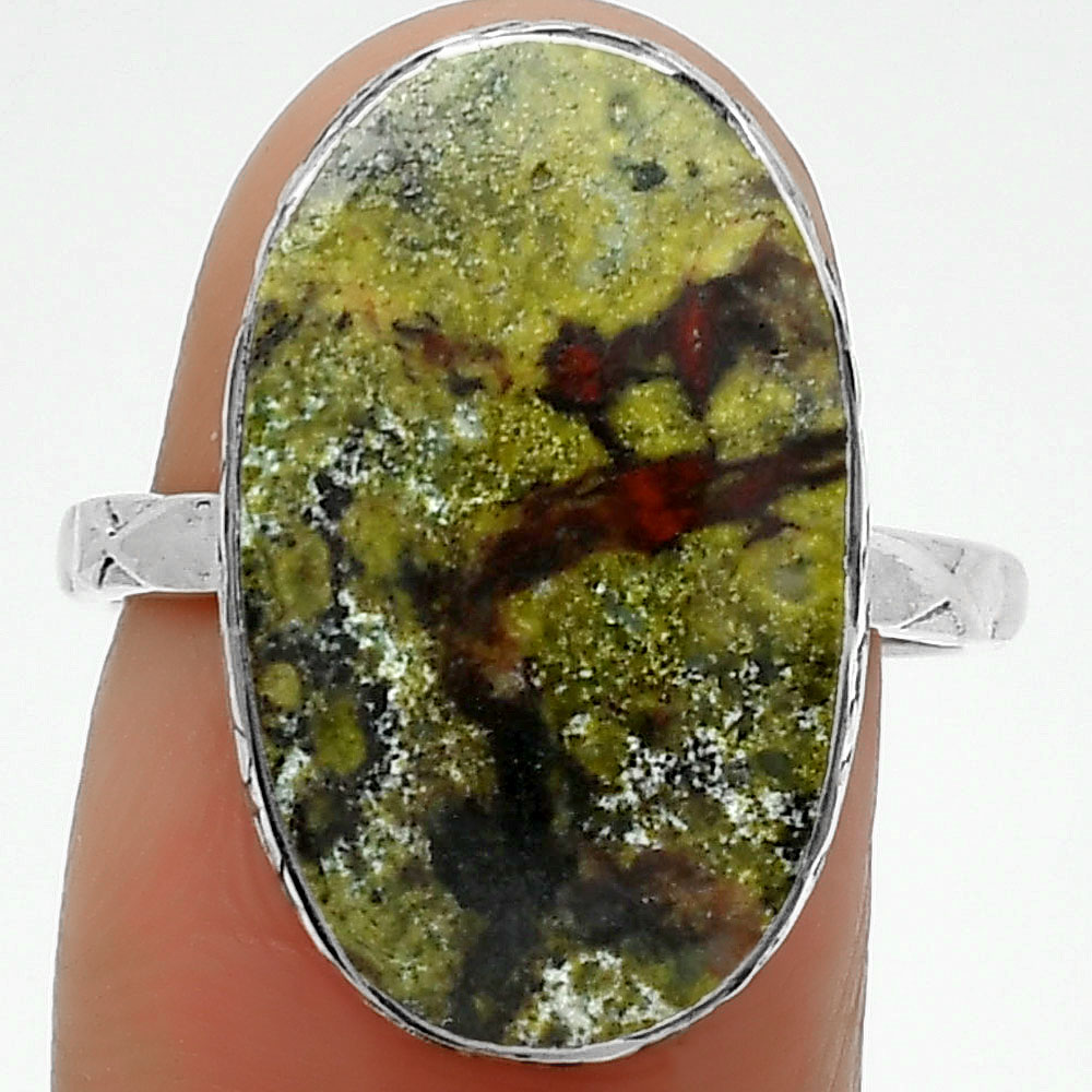 Dragon Blood Stone - South Africa 925 Sterling Silver Ring s.8 Jewelry R-1191