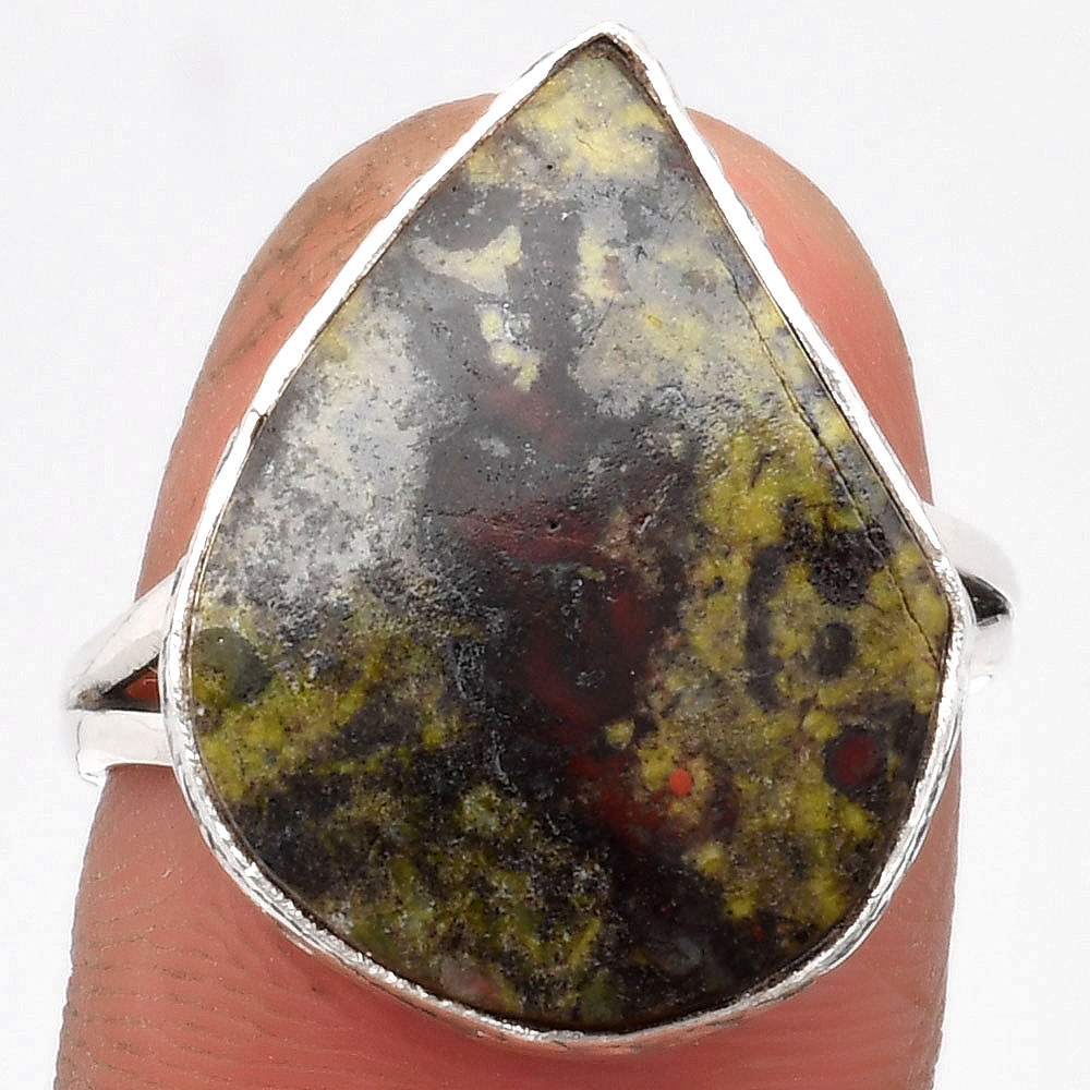 Dragon Blood Stone - South Africa 925 Sterling Silver Ring s.9 Jewelry R-1191