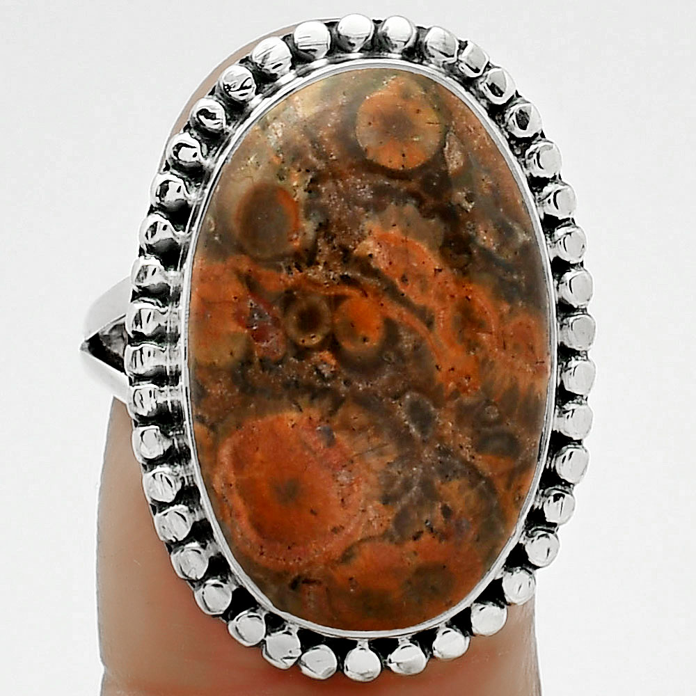 Natural Poppy Jasper 925 Sterling Silver Ring s.8 Jewelry R-1071