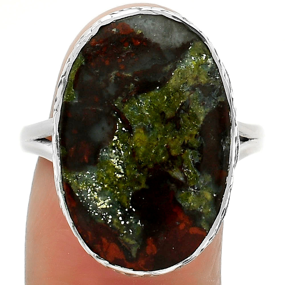 Dragon Blood Stone - South Africa 925 Sterling Silver Ring s.9.5 Jewelry R-1191