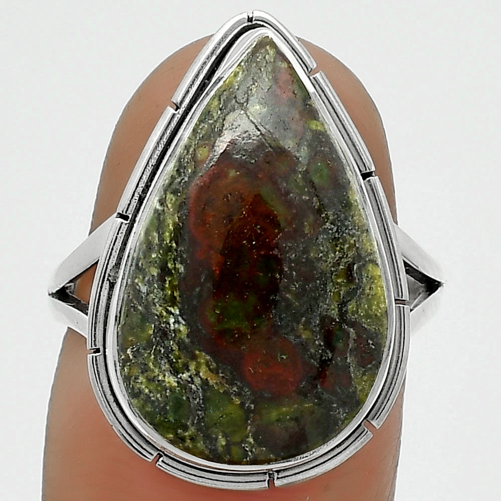 Dragon Blood Stone - South Africa 925 Sterling Silver Ring s.7.5 Jewelry R-1012