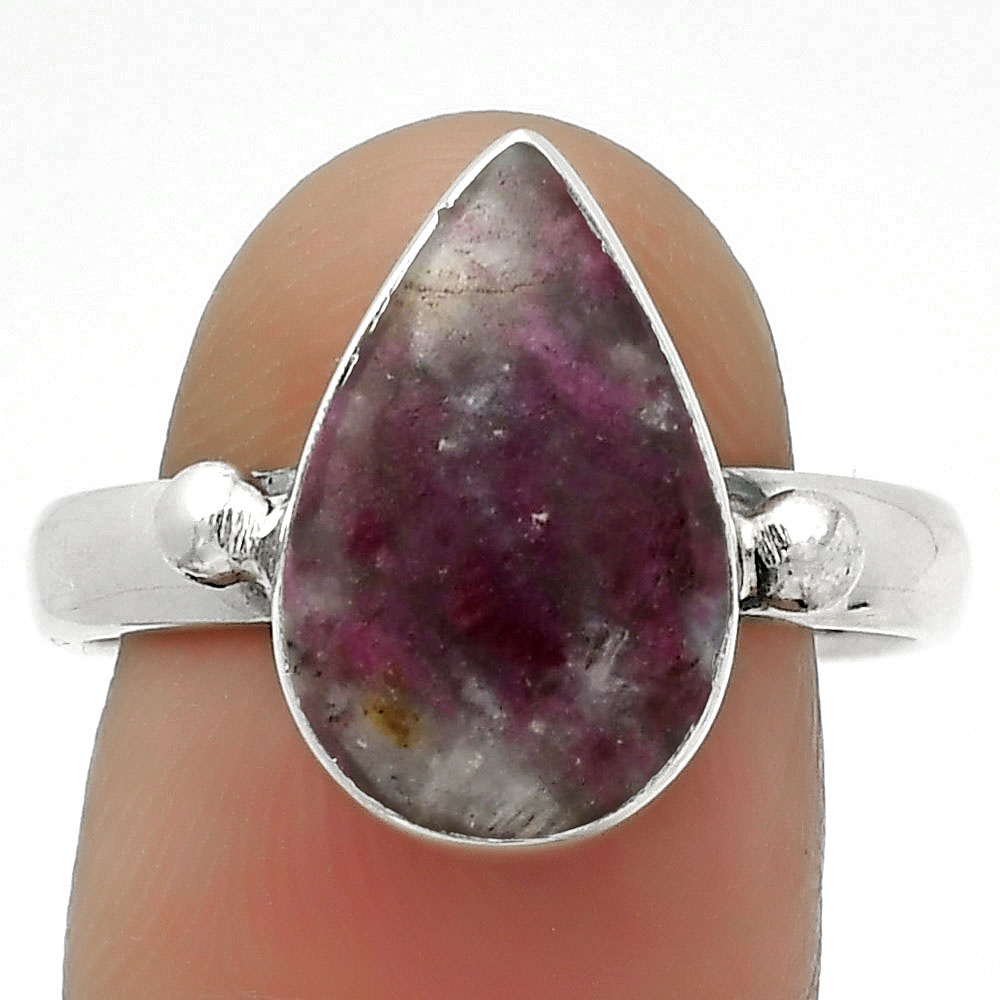 Natural Tourmaline Quartz 925 Sterling Silver Ring s.9 Jewelry R-1715