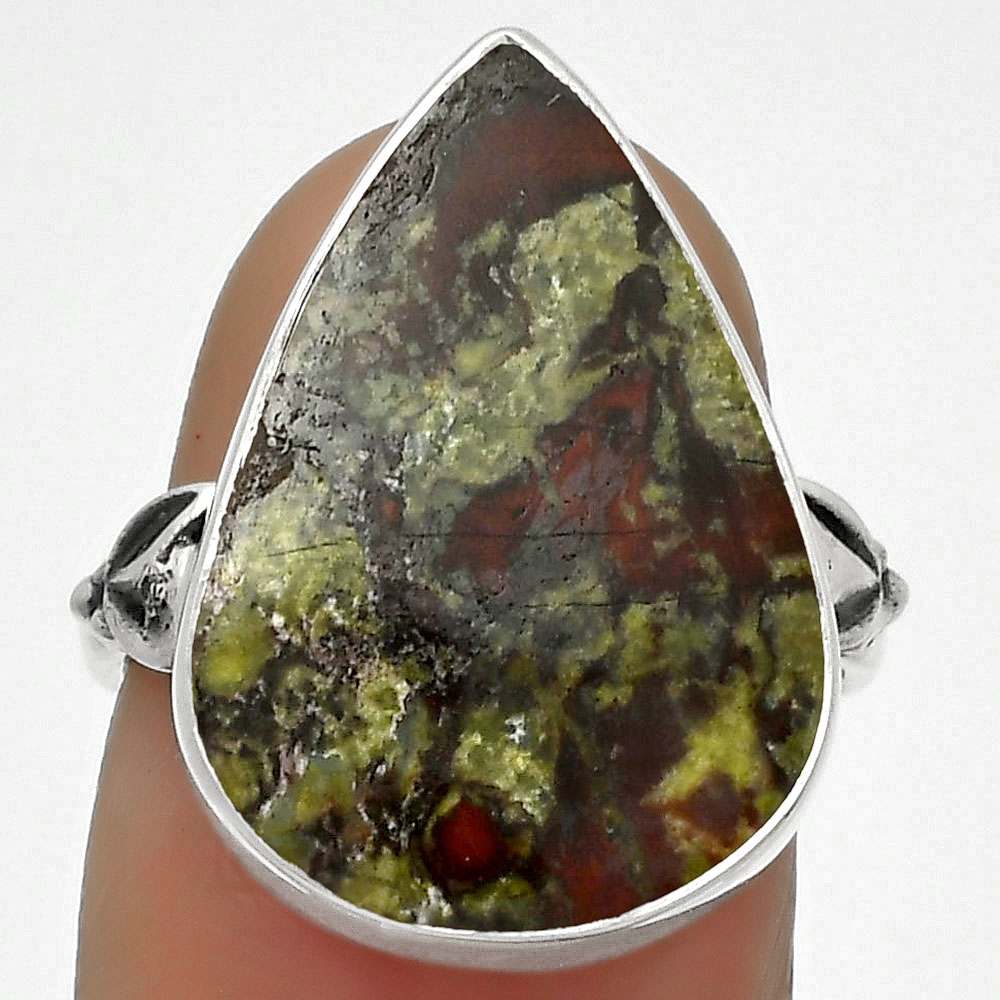 Dragon Blood Stone - South Africa 925 Sterling Silver Ring s.7 Jewelry R-1200