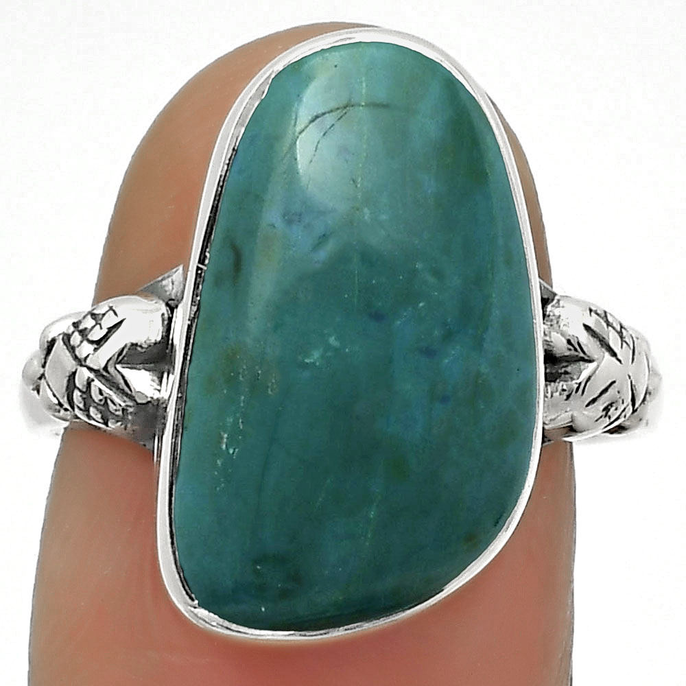 Natural Azurite Chrysocolla 925 Sterling Silver Ring s.8 Jewelry R-1200