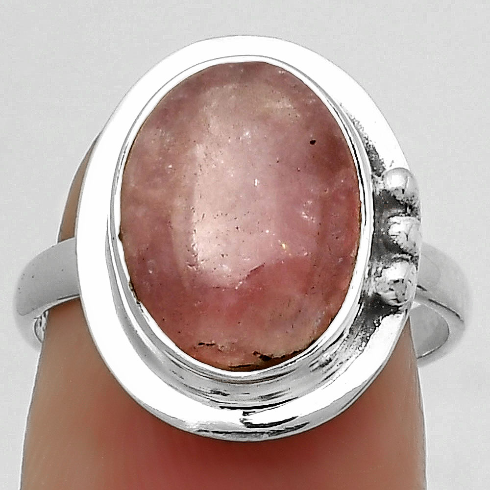 Natural Rhodochrosite Argentina 925 Sterling Silver Ring s.7 Jewelry R-1225