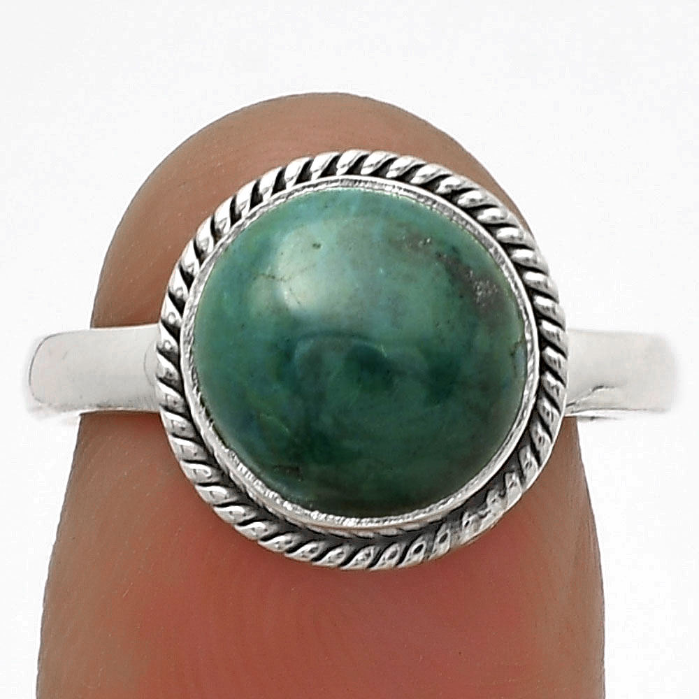 Natural Azurite Chrysocolla 925 Sterling Silver Ring s.7 Jewelry R-1009