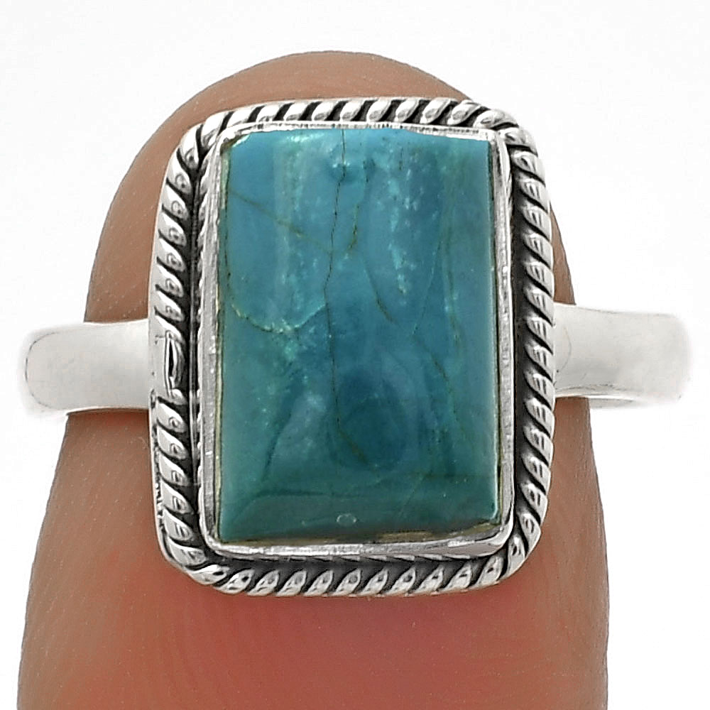 Natural Azurite Chrysocolla 925 Sterling Silver Ring s.7 Jewelry R-1009