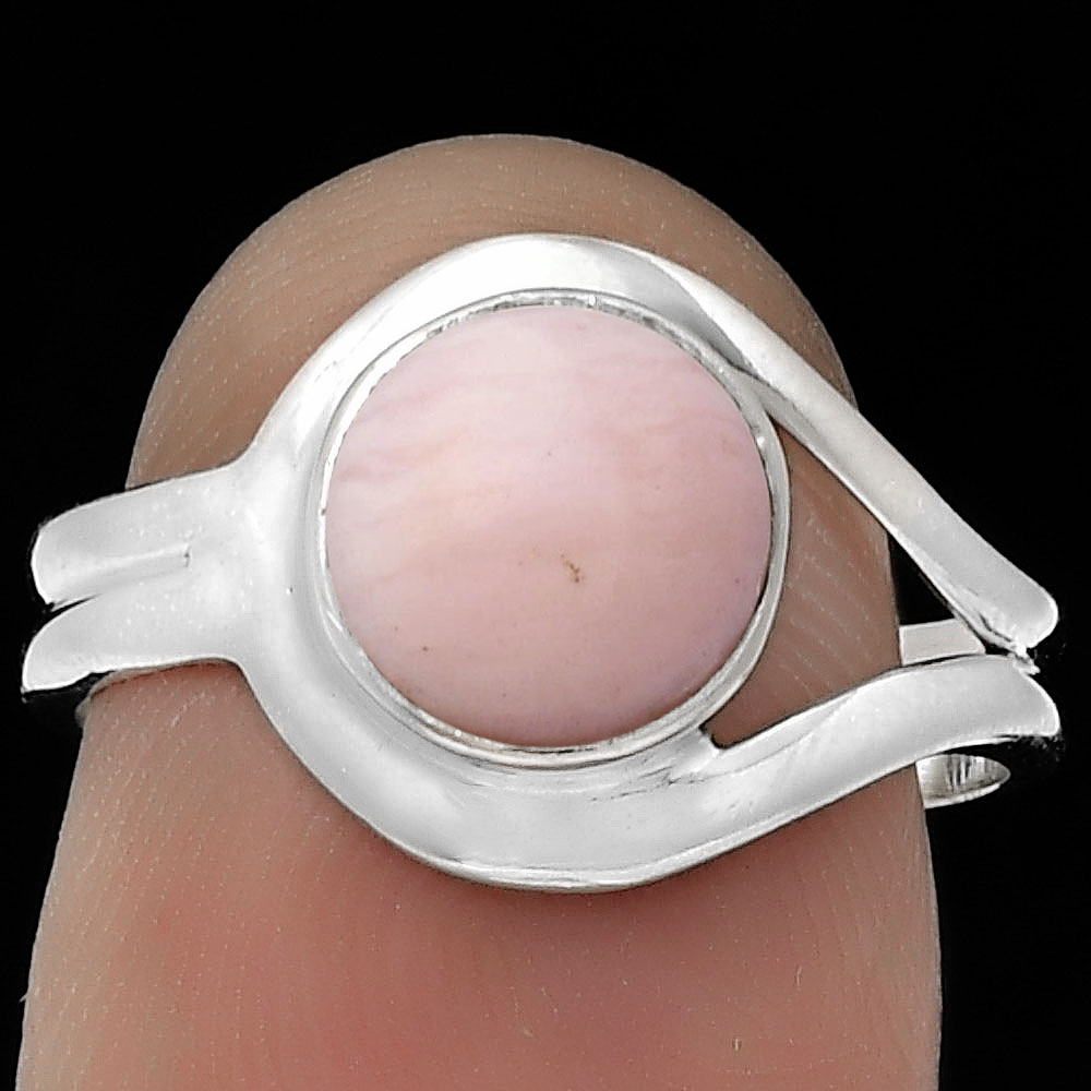 Natural Pink Opal - Australia 925 Sterling Silver Ring s.7 Jewelry R-1081