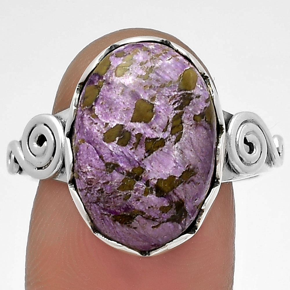 Natural Purpurite - South Africa 925 Sterling Silver Ring s.9 Jewelry R-1315