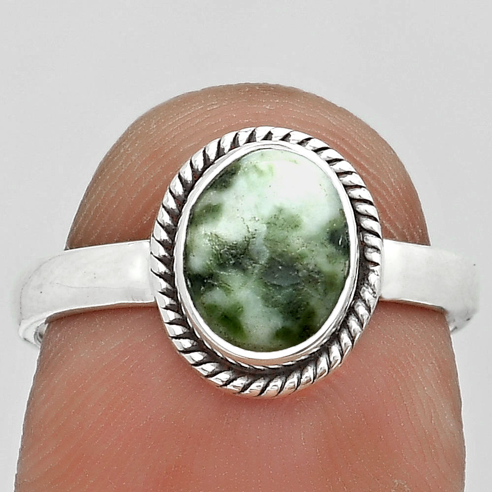 Natural Dioptase 925 Sterling Silver Ring s.7 Jewelry R-1009