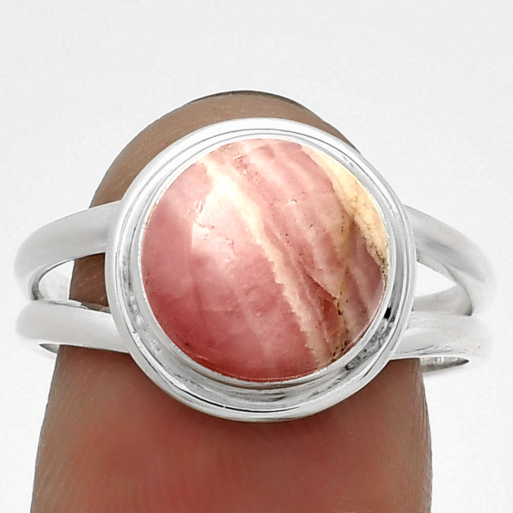 Natural Rhodochrosite Argentina 925 Sterling Silver Ring s.8 Jewelry