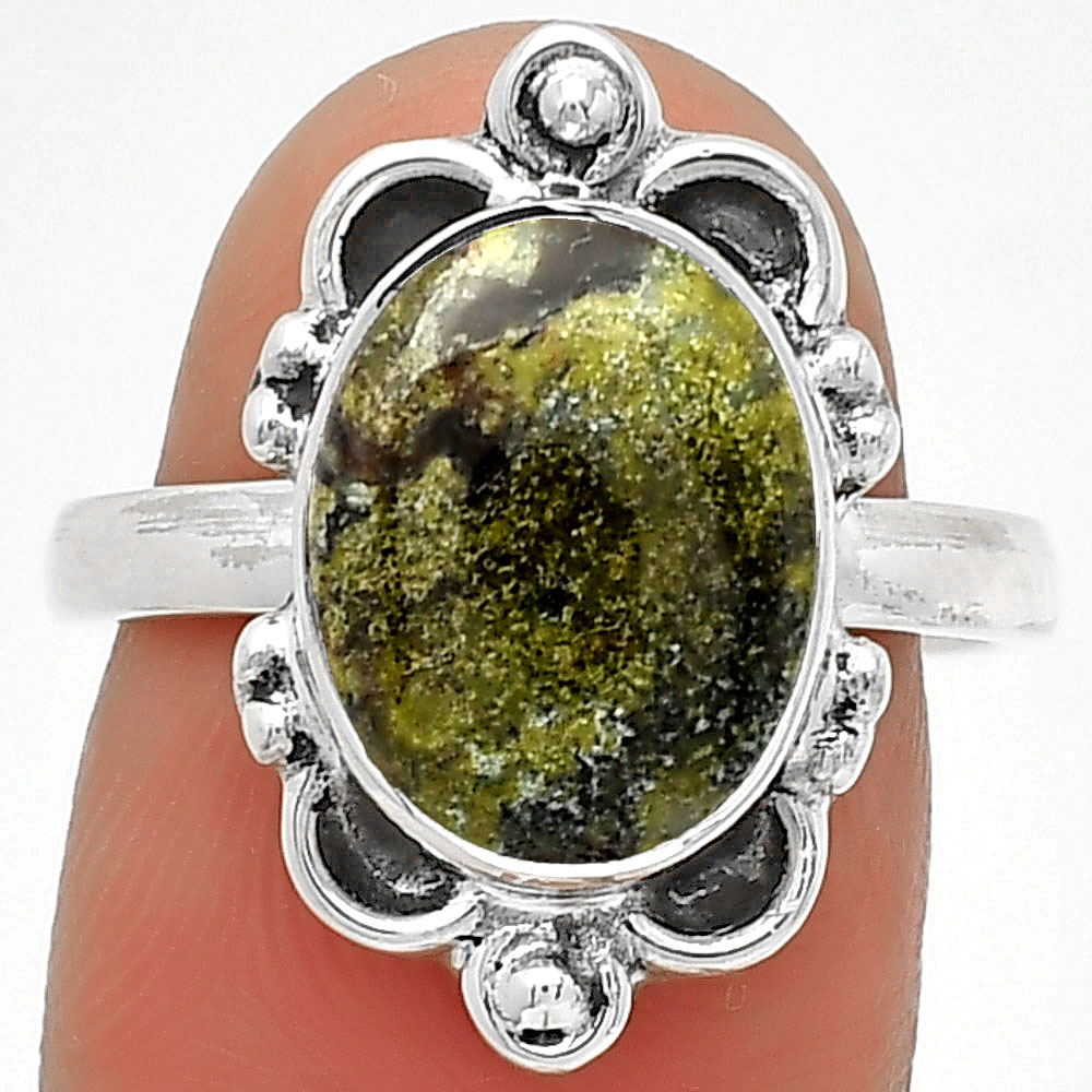 Dragon Blood Stone - South Africa 925 Sterling Silver Ring s.7.5 Jewelry