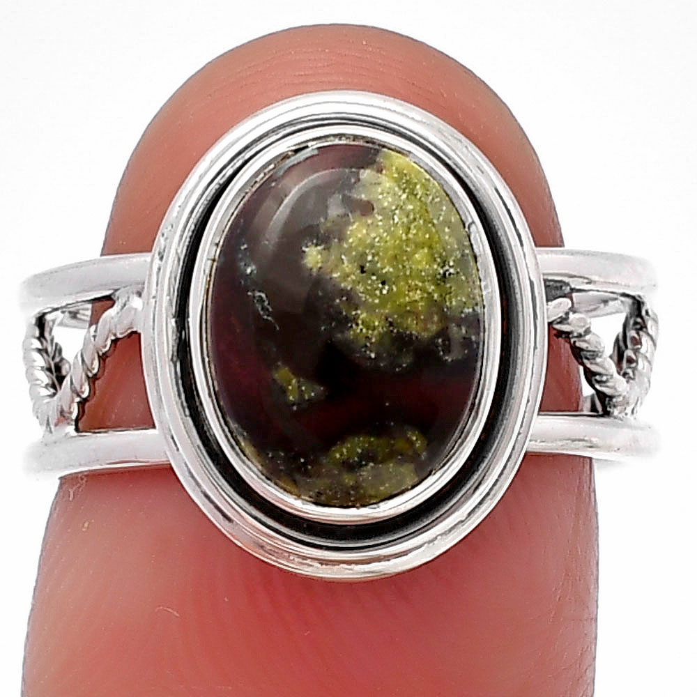 Dragon Blood Stone - South Africa 925 Sterling Silver Ring s.7 Jewelry R-1255